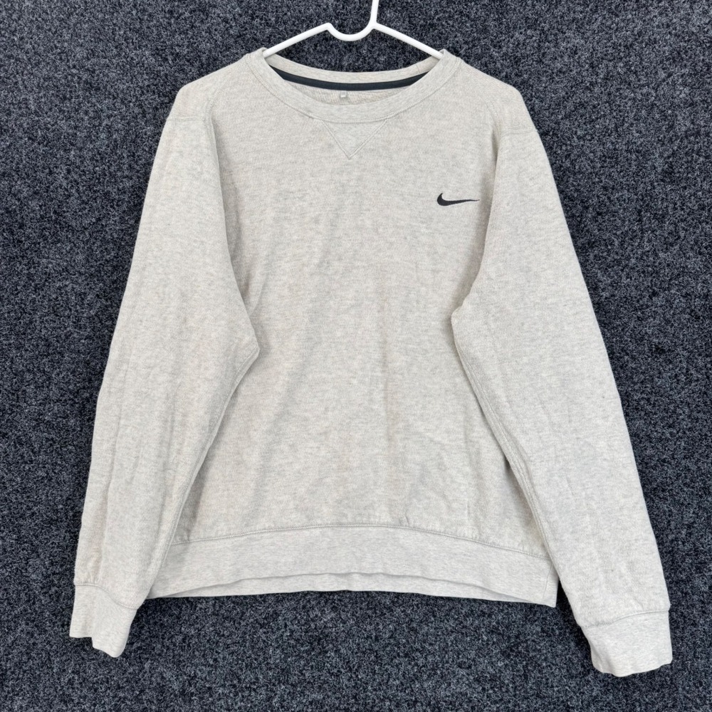 Nike Golf Sweatshirt Mens Large Oatmeal Heather Grey Crewneck Swoosh Standard